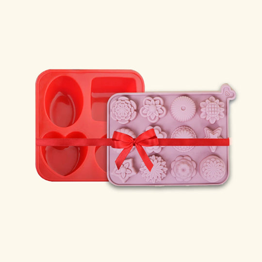 4 Cavity Multi Shape + 12 Cavity New Multi Shape Soap Mold - Combo Pack