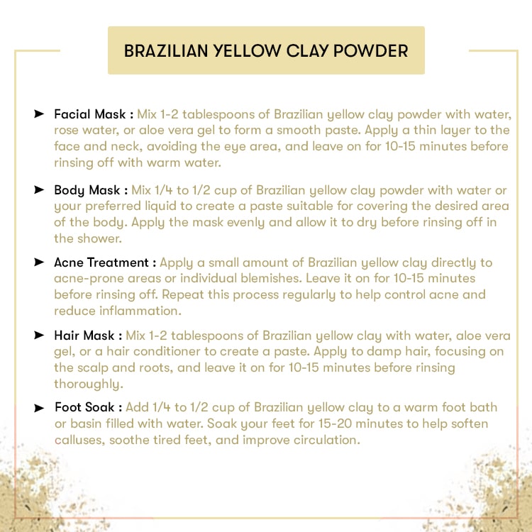 Brazilian Yellow Clay Powder Recipes