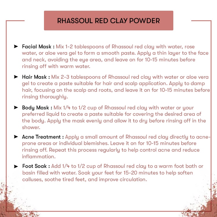 Rhassoul Red Clay Powder Recipes