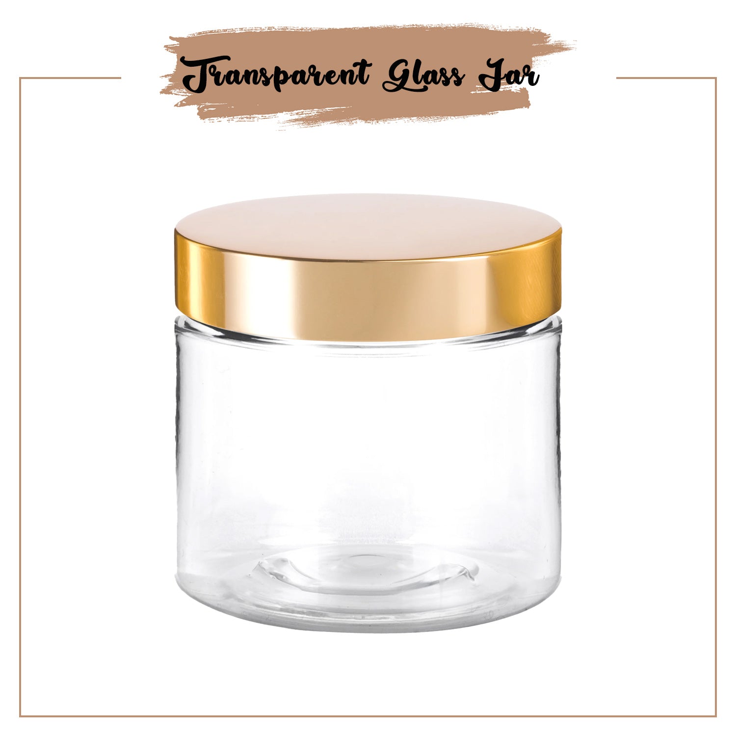 Transparent Candle Jar with Golden Lid - Buy 1 Get 1 Free